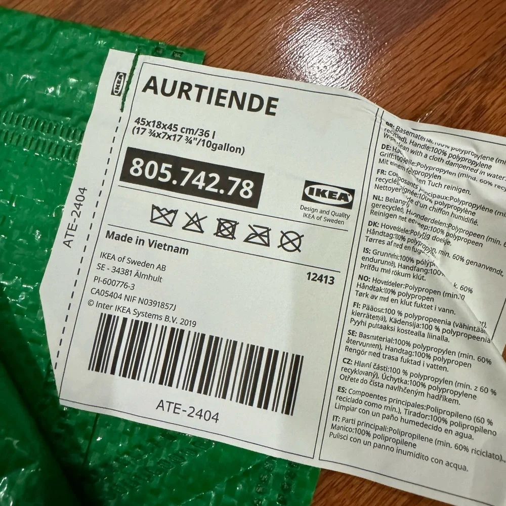 IKEA medium 10 gallon bag tote